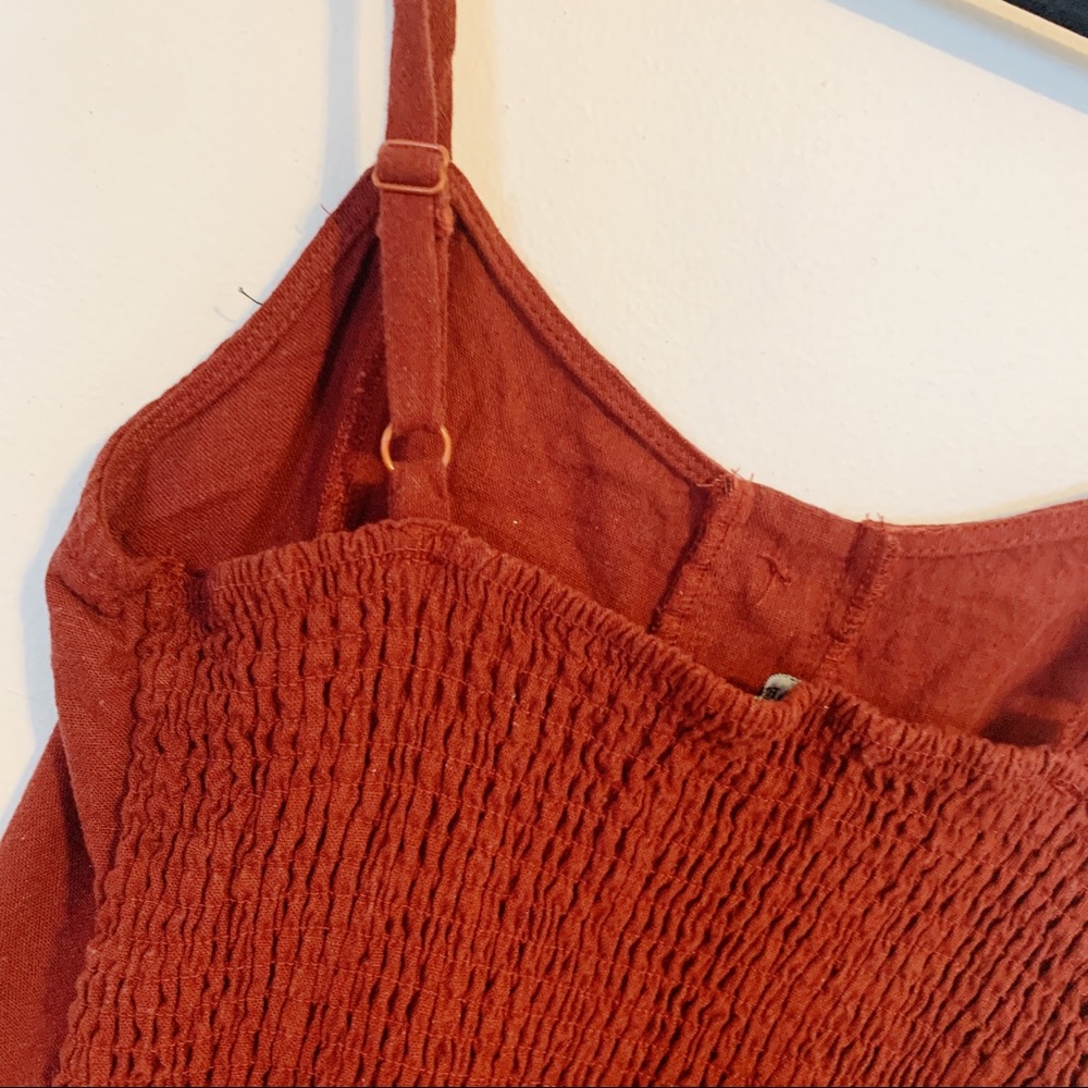 RED BUTTON DOWN BABYDOLL DRESS SIZE SMALL - Picture 6 of 7